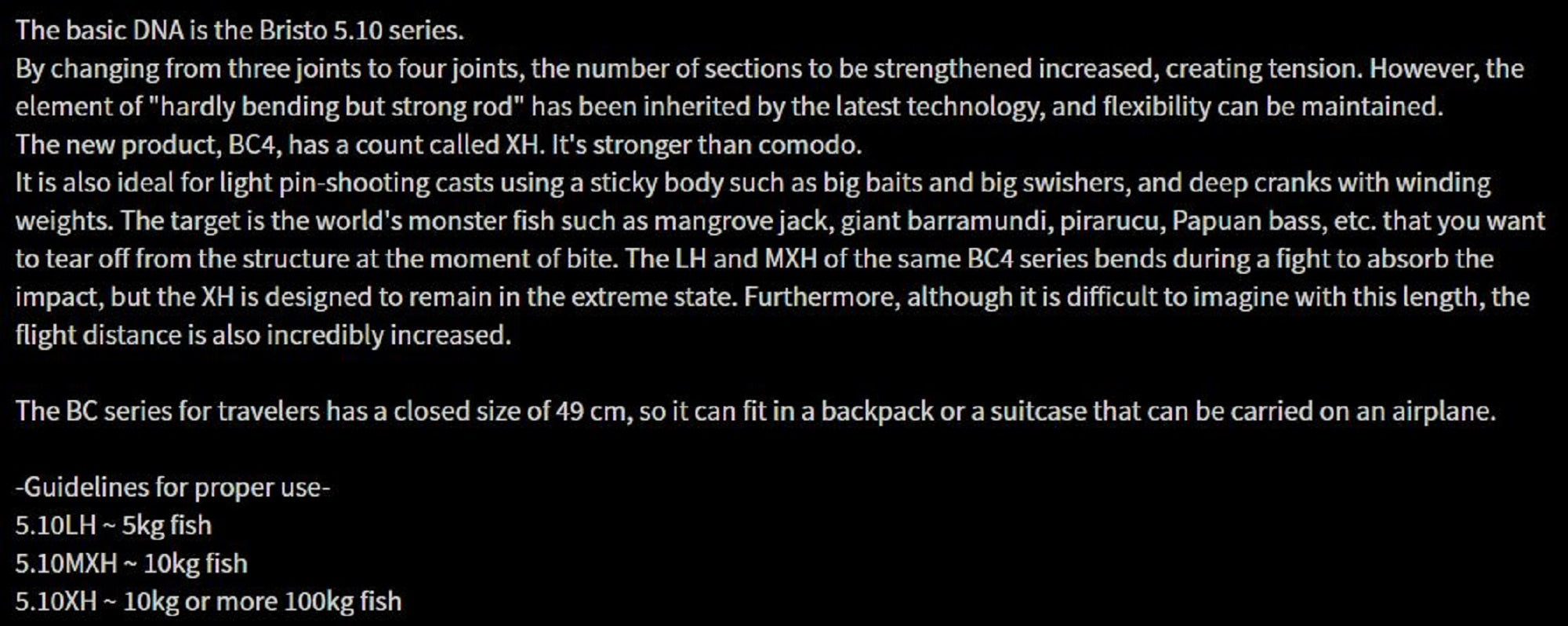 Fishman Rod Baitcast BC4 5.10 XH 4 Piece Travel Rod (0177)